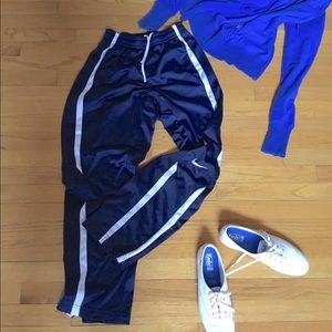 Nike Navy Small Track Pants with ankle zip